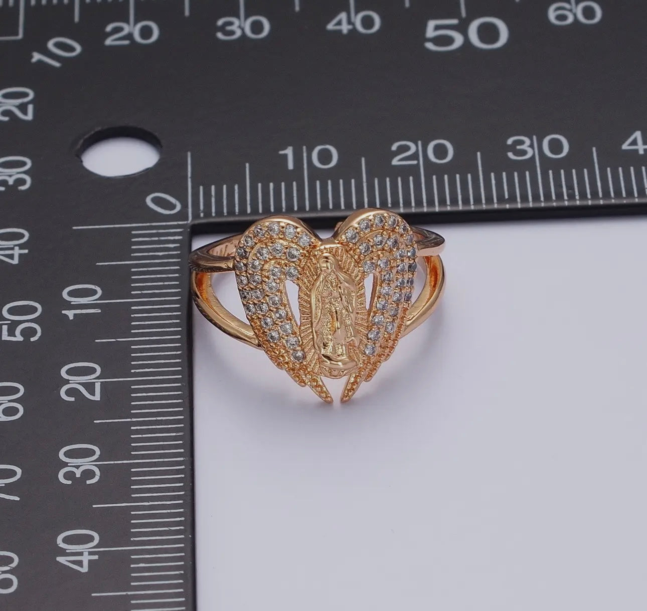 Gold Plated Our Lady of Guadalupe Ring Adjustable Virgen de Guadalupe