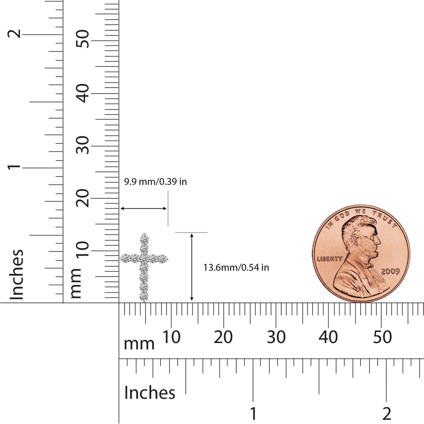 Classic Diamond Cross Pendant Sterling Silver