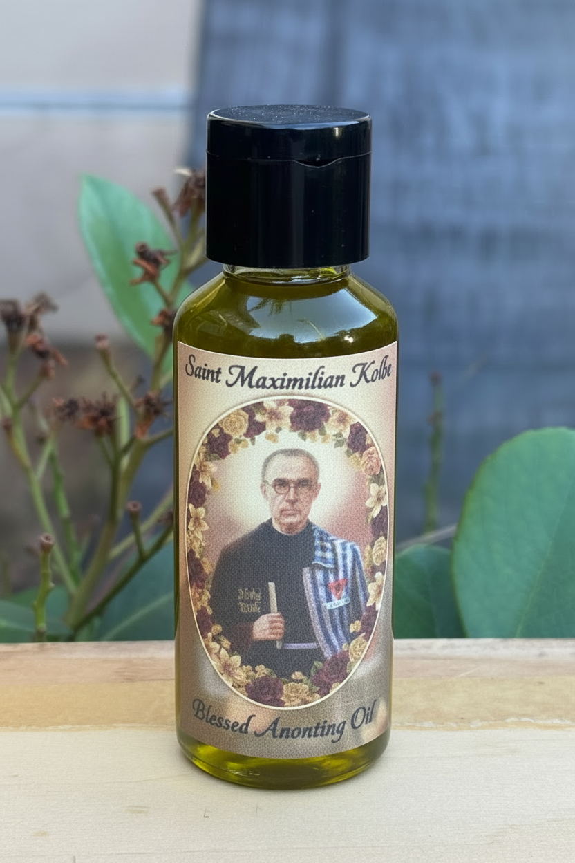 Saint Maximilian Kolbe Blessed Anointing Oil – Darker Oil