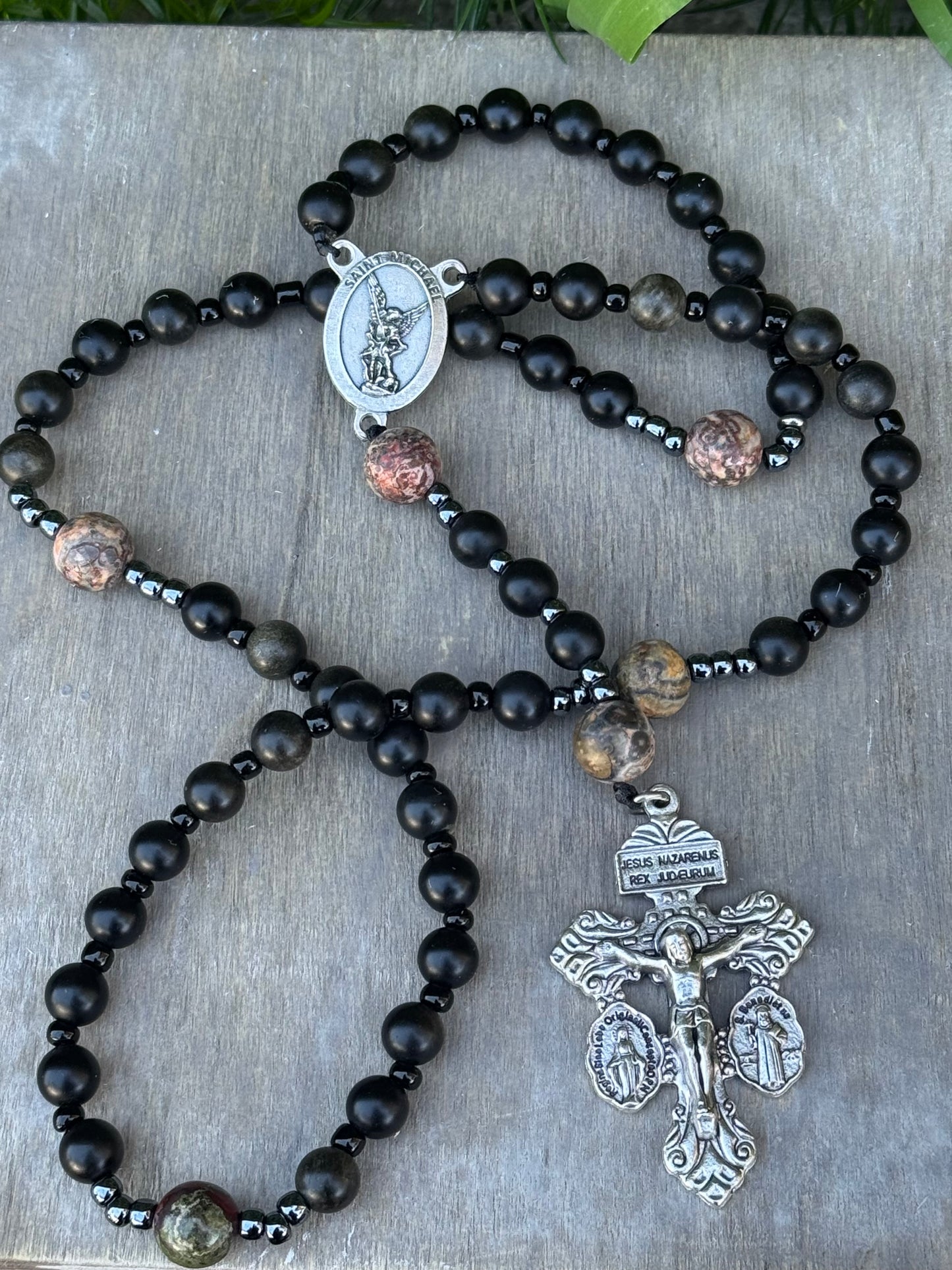 Saint Michael Corded Rosary with Pardon Crucifix Handmade in The USA