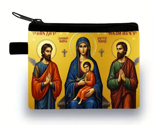Blessed Mother with Baby Jesus Icon Rosary Pouch