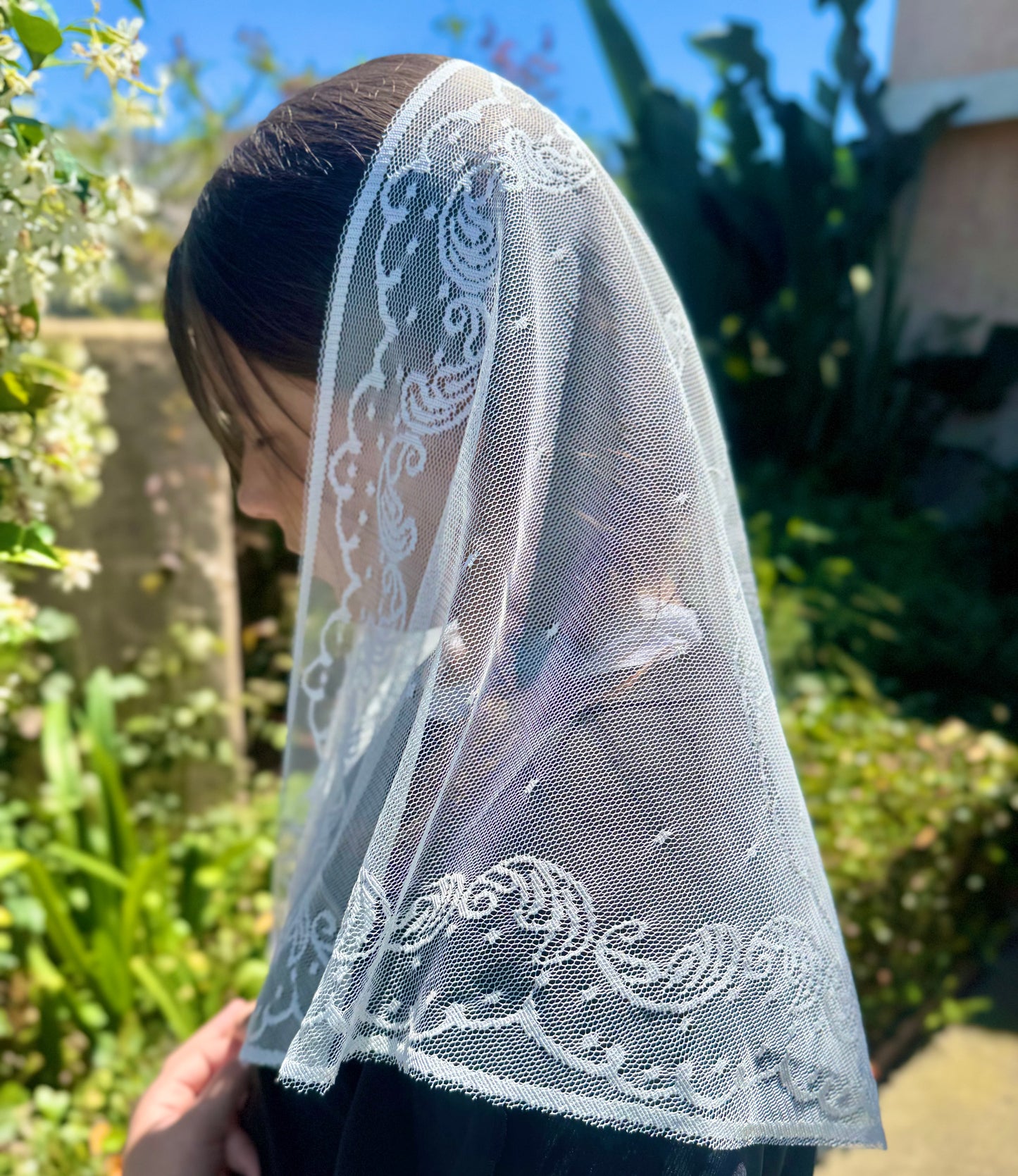Chapel Veil with Blessed Mother Tradition Mantilla Veil