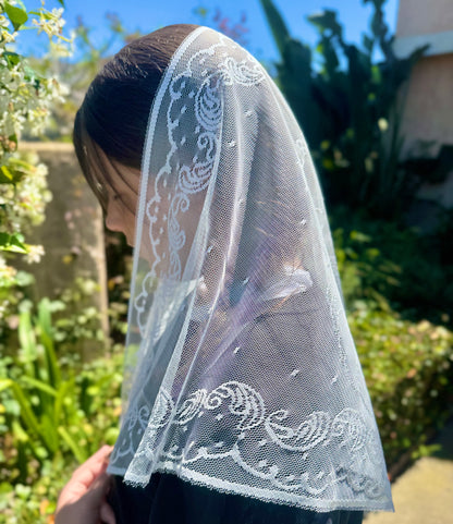 Chapel Veil with Blessed Mother Tradition Mantilla Veil