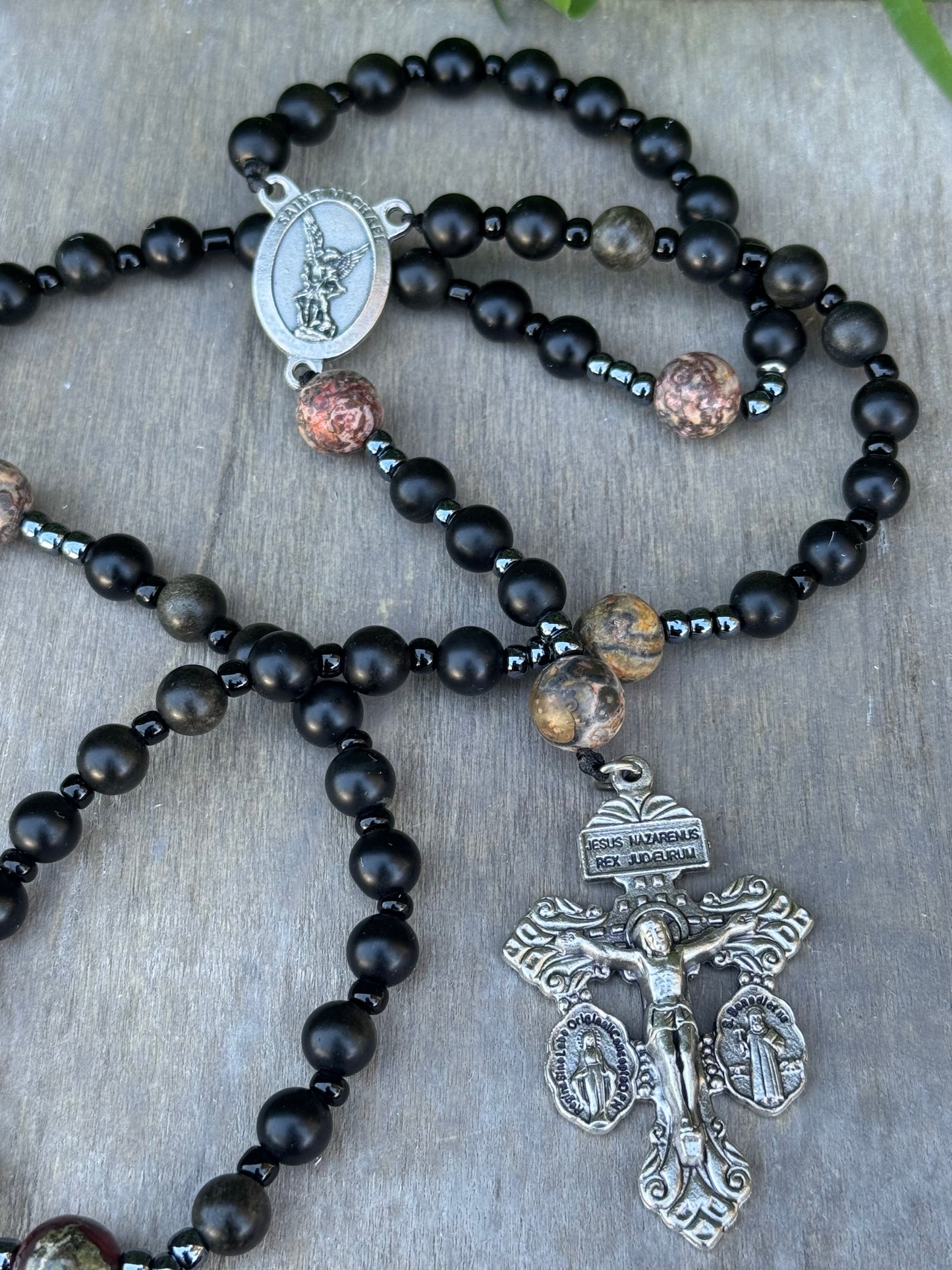 Saint Michael Corded Rosary with Pardon Crucifix Handmade in The USA