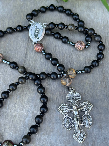 Saint Michael Corded Rosary with Pardon Crucifix Handmade in The USA