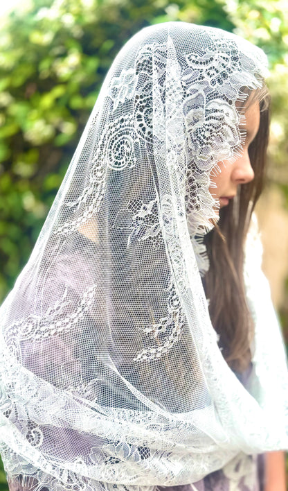 Elegant Veil Vintage Styled Mantilla Church Veil