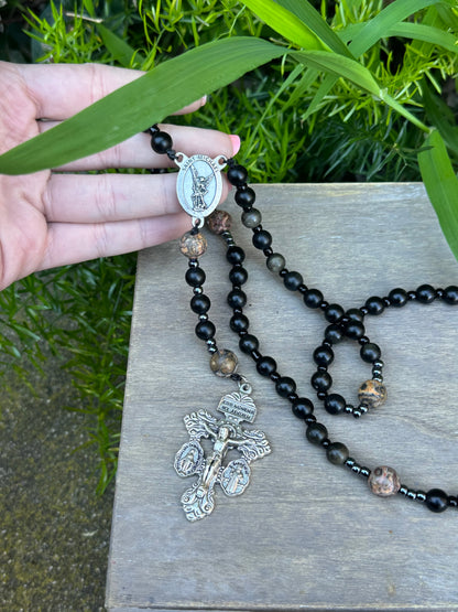 Saint Michael Corded Rosary with Pardon Crucifix Handmade in The USA