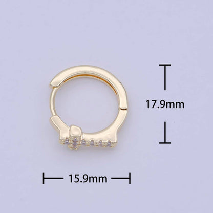 Minimalist Cross Gold Hoop Earring Religious Jewelry Wholesale Earring T-339