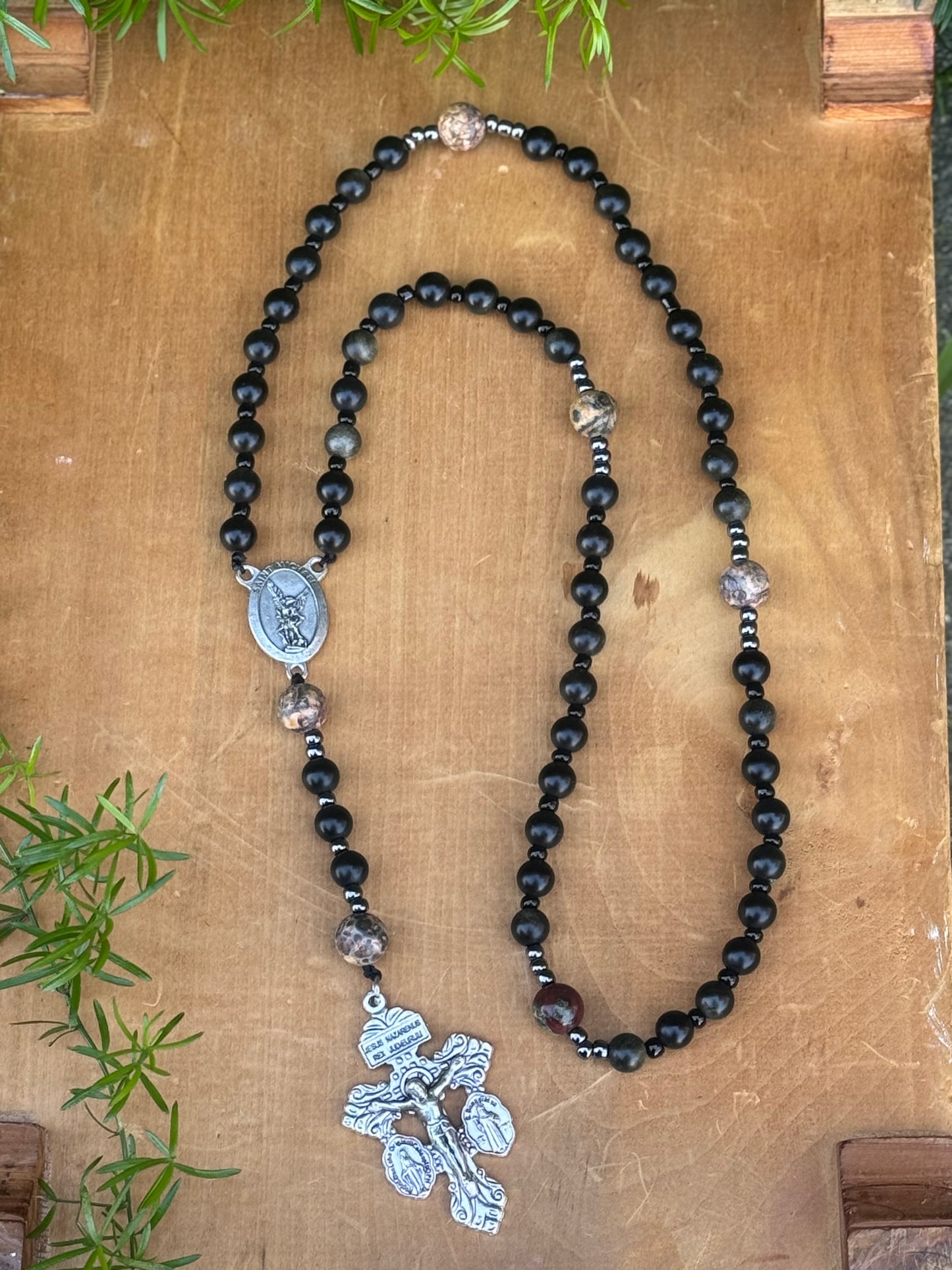Saint Michael Corded Rosary with Pardon Crucifix Handmade in The USA