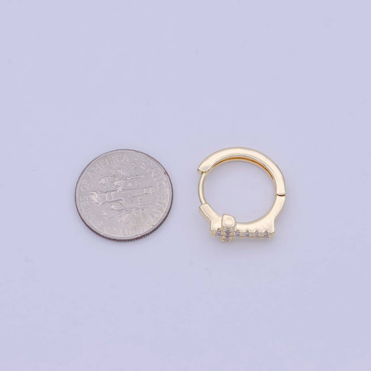 Minimalist Cross Gold Hoop Earring Religious Jewelry Wholesale Earring T-339