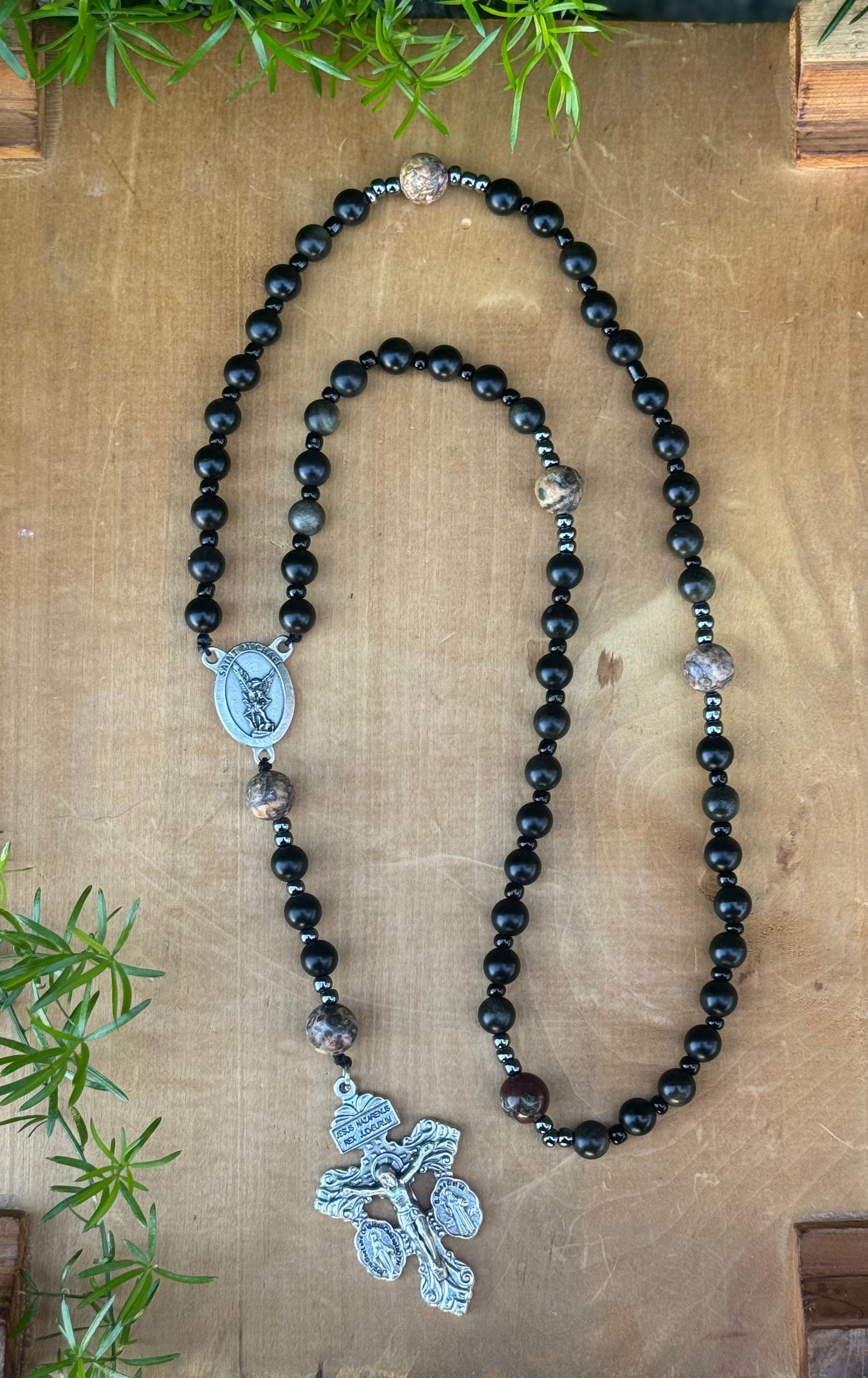 Saint Michael Corded Rosary with Pardon Crucifix Handmade in The USA