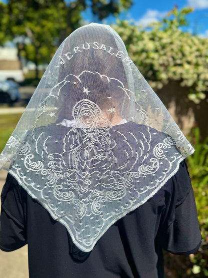 Chapel Veil with Blessed Mother Tradition Mantilla Veil