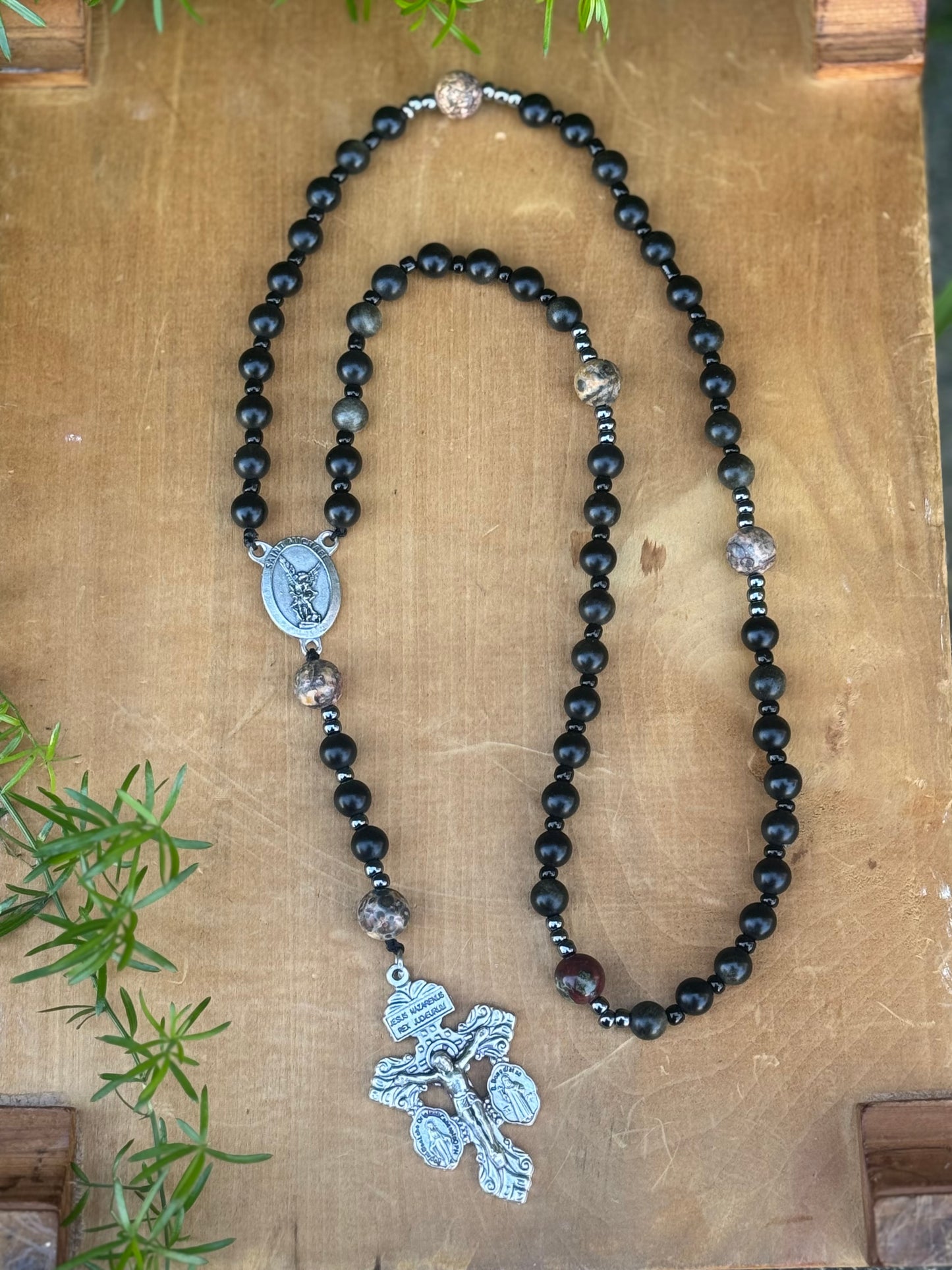 Saint Michael Corded Rosary with Pardon Crucifix Handmade in The USA