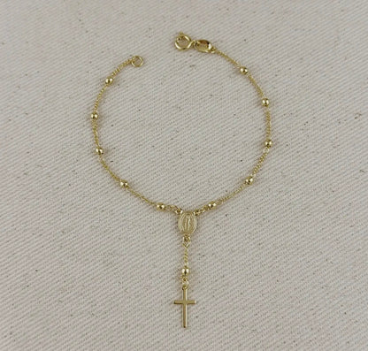 Preorder: June 2026 18k Gold Filled Figaro Rosary Bracelet