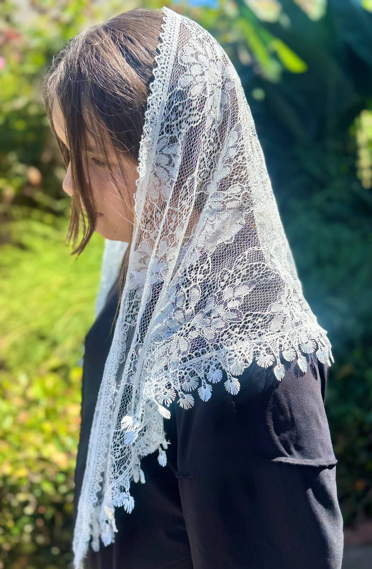 Tassel Lace Veil Mantilla
