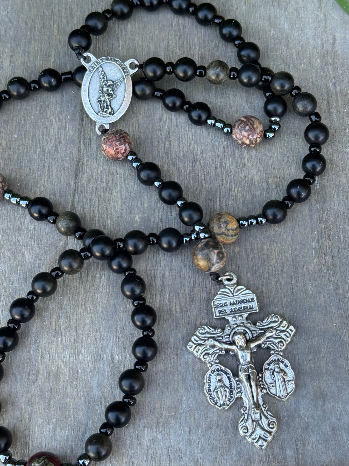 Saint Michael Corded Rosary with Pardon Crucifix Handmade in The USA