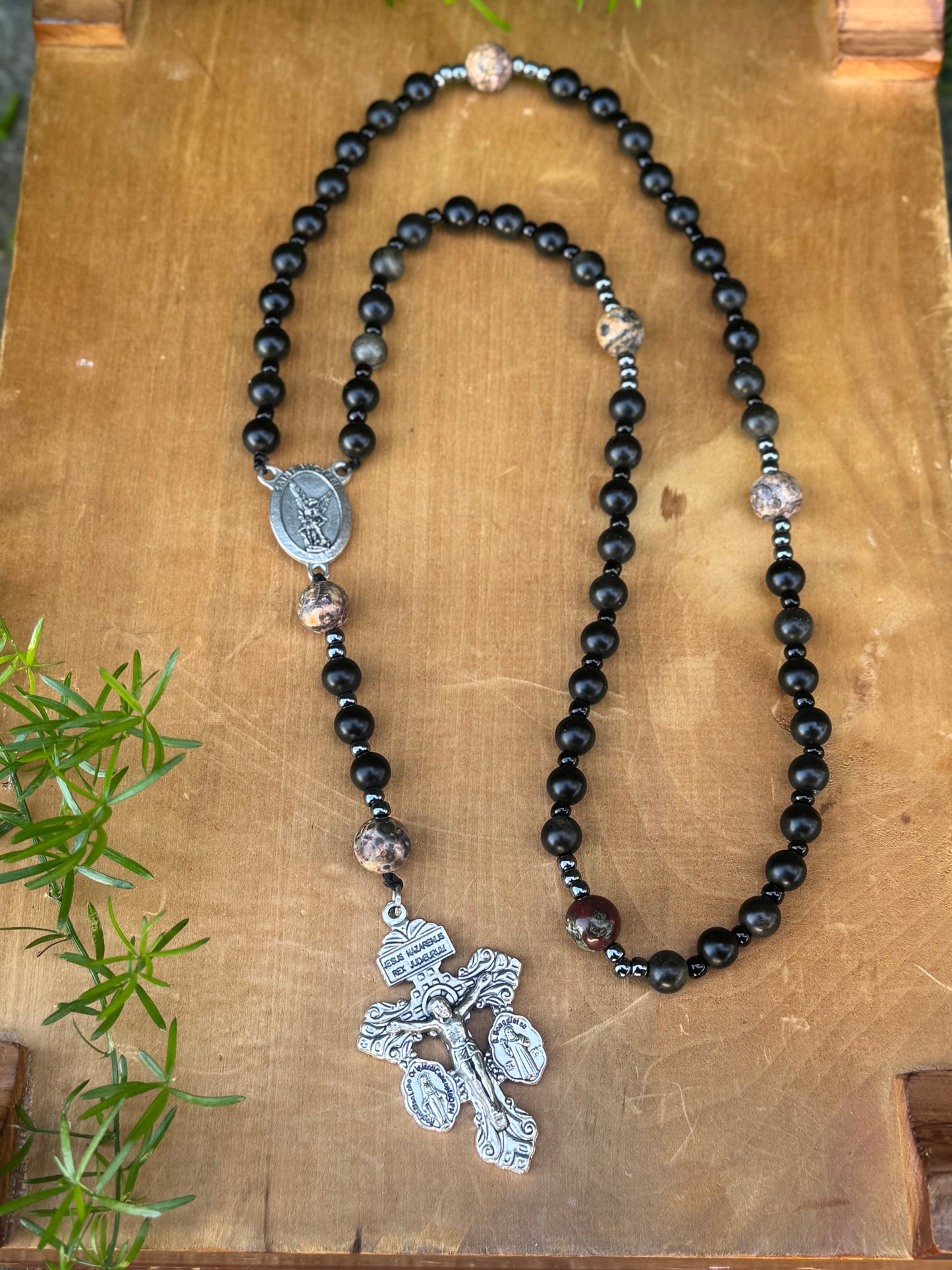 Saint Michael Corded Rosary with Pardon Crucifix Handmade in The USA