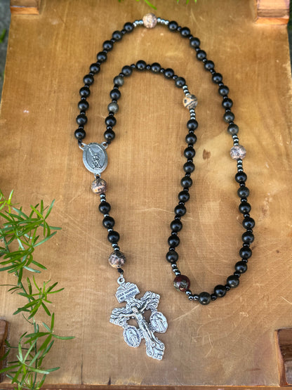 Saint Michael Corded Rosary with Pardon Crucifix Handmade in The USA