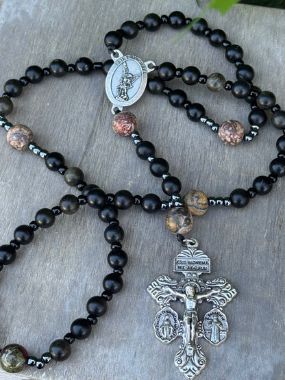 Saint Michael Corded Rosary with Pardon Crucifix Handmade in The USA