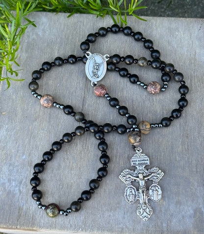 Saint Michael Corded Rosary with Pardon Crucifix Handmade in The USA