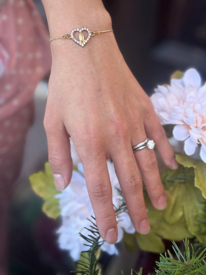 Adjustable Bracelet of Our Lady of Guadalupe with Sparkling Crystals