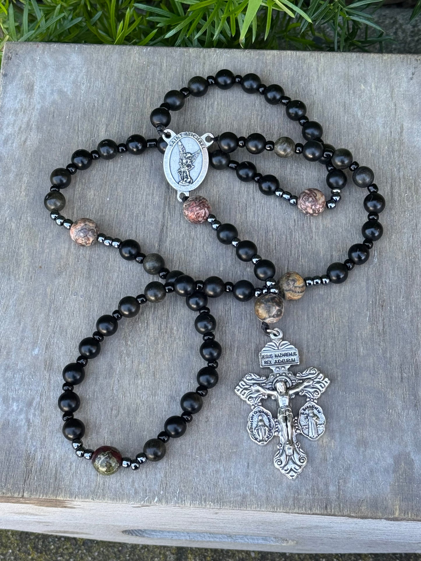 Saint Michael Corded Rosary with Pardon Crucifix Handmade in The USA