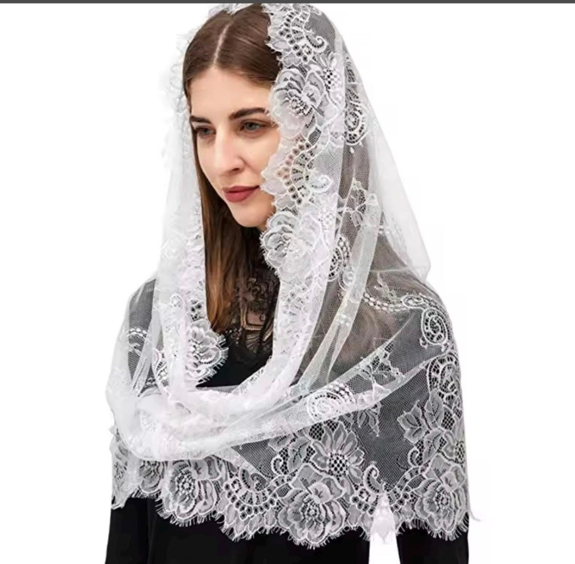 Elegant Veil Vintage Styled Mantilla Church Veil