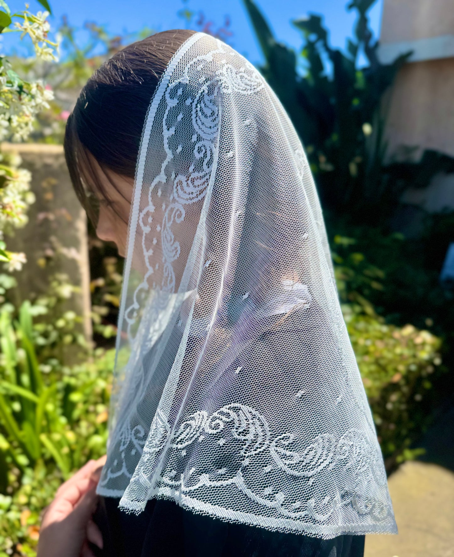 Chapel Veil with Blessed Mother Tradition Mantilla Veil