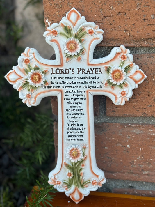 Lord’s Prayer Floral Wall Cross