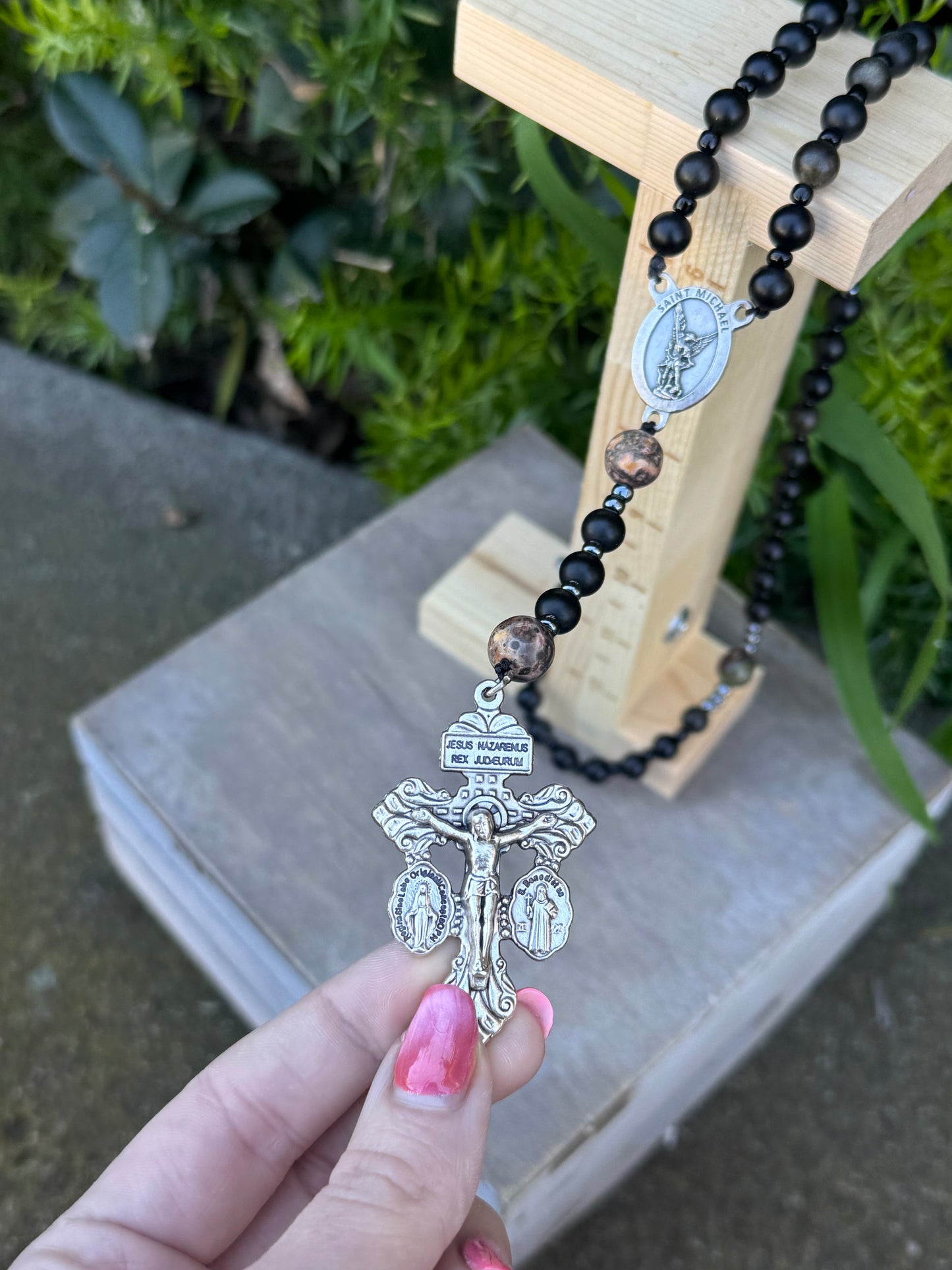 Saint Michael Corded Rosary with Pardon Crucifix Handmade in The USA