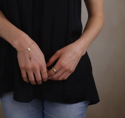 Preorder: June 2026 18k Gold Filled Figaro Rosary Bracelet