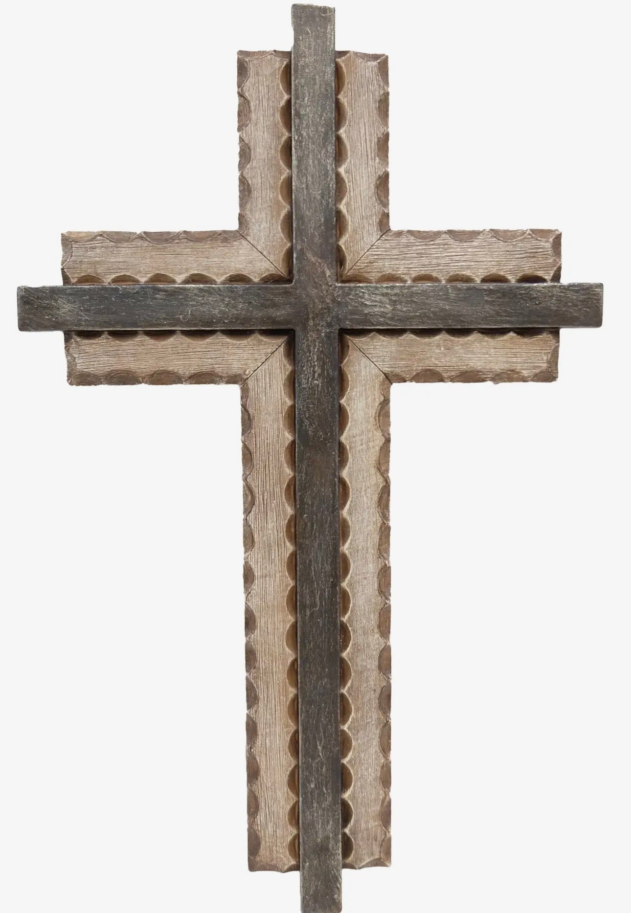 Resin Rustic Colored Vintage Inlay Cross Hanging Wall Decor