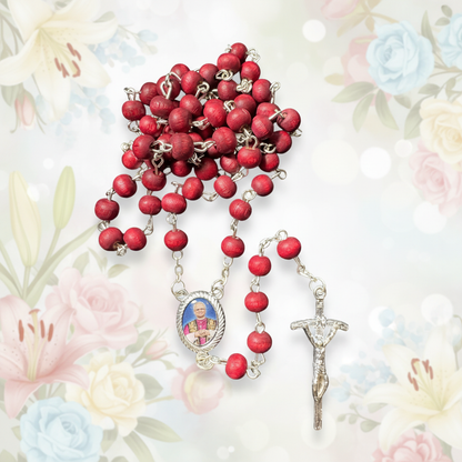 Pope Leo XIV Rose Scented Rosary with Case