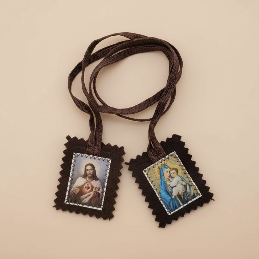 Brown Wool Scapular Our Lady of Mount Carmel - Professional