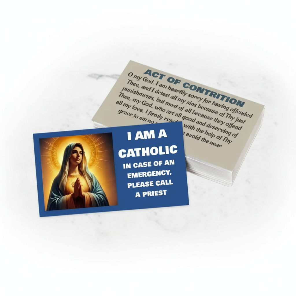 Catholic ID Card - Call Priest in Case of Emergency - Professional