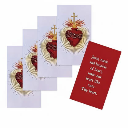 Detente Sacred Heart of Jesus Prayer Card - White Background