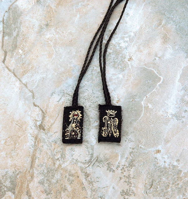 Tiny Brown Wool Scapular