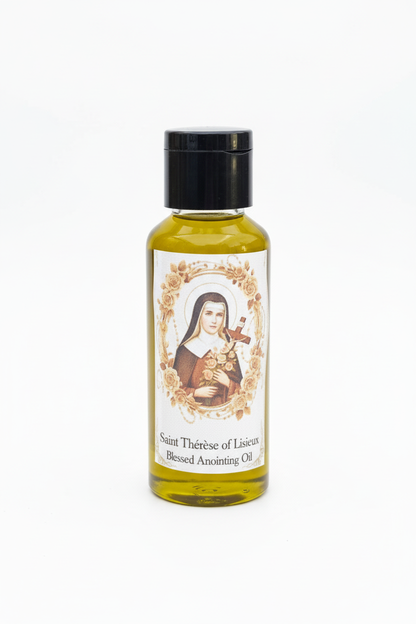 Saint Thérèse of Lisieux Blessed Anointing Oil – White Background
